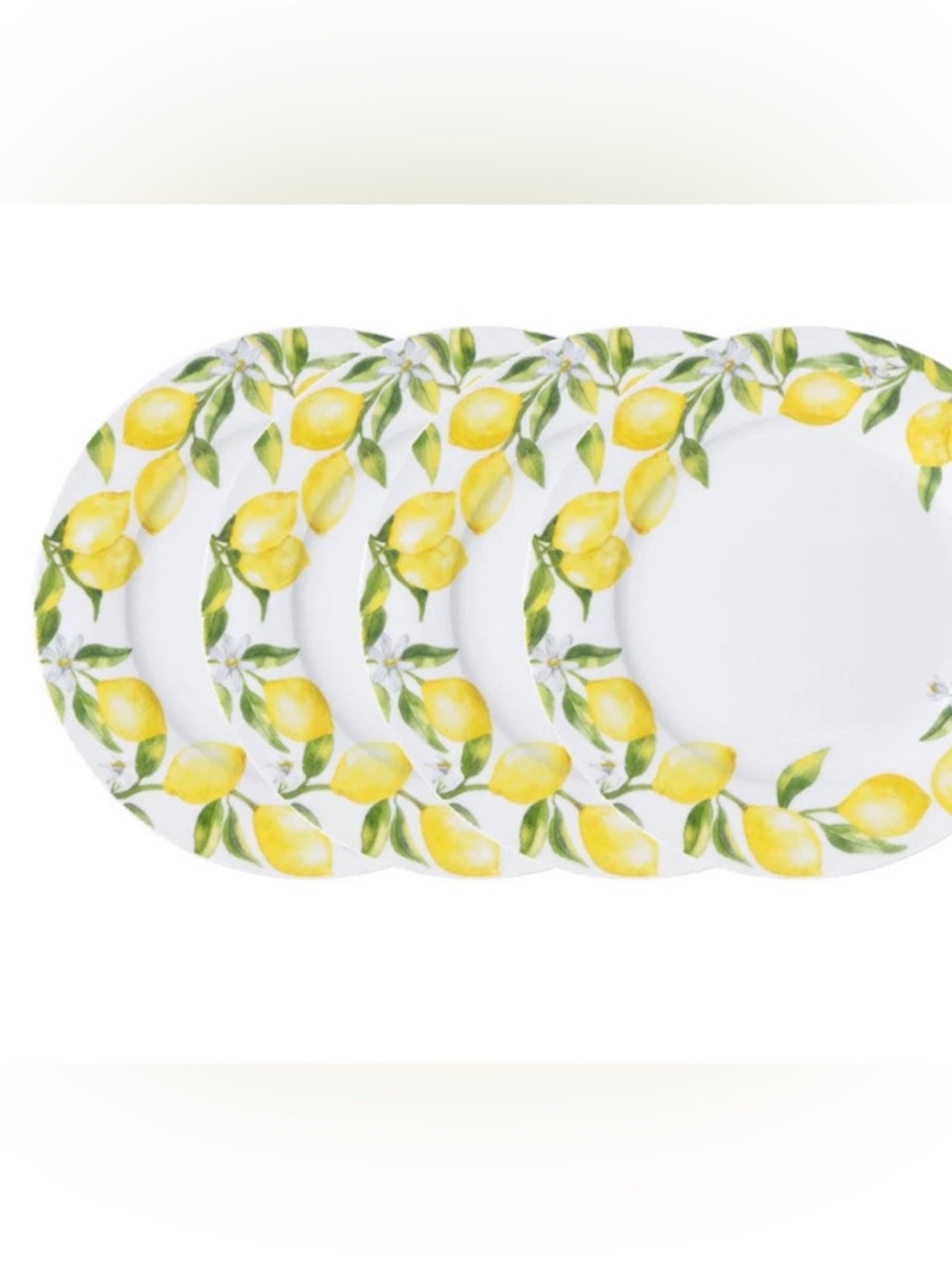 MIKASA Dinner Plates with Lemons, Set of 4.